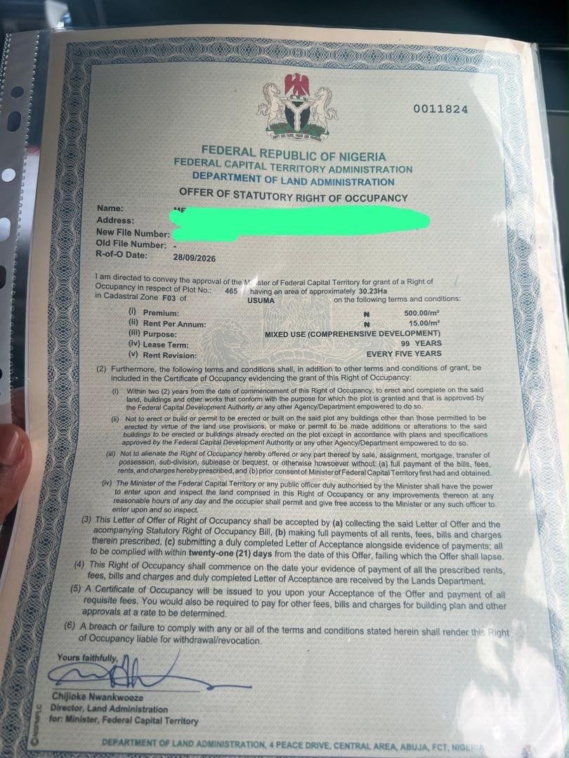 30 Hectares of Land for sale in Usuma District, Katampe Extension